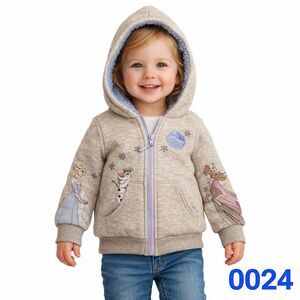 Fleece Jacket w/ sherpa lining featuring Frozen Characters - 3T- 0024